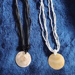 Beautiful Medallion Seashell Necklaces (X2)